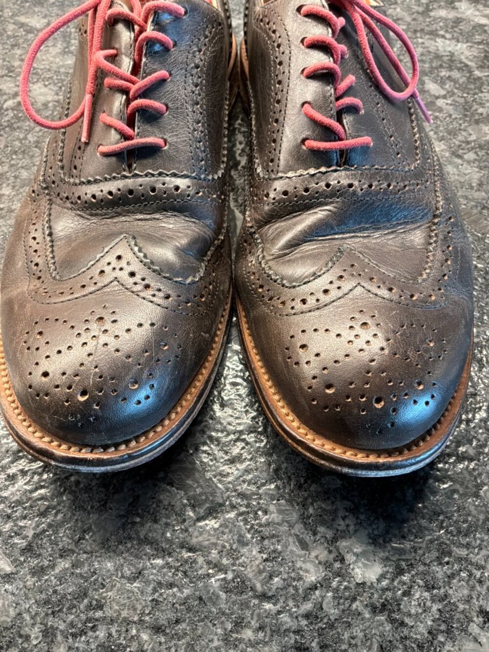 J Shoes Men's Charlie Oxford Wingtip dress shoes A2246 brown. size US 9.5. - Picture 2 of 8